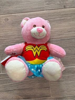 Build a Bear Pink Bear with Wonder Woman Outfit RARE Hard to Find
